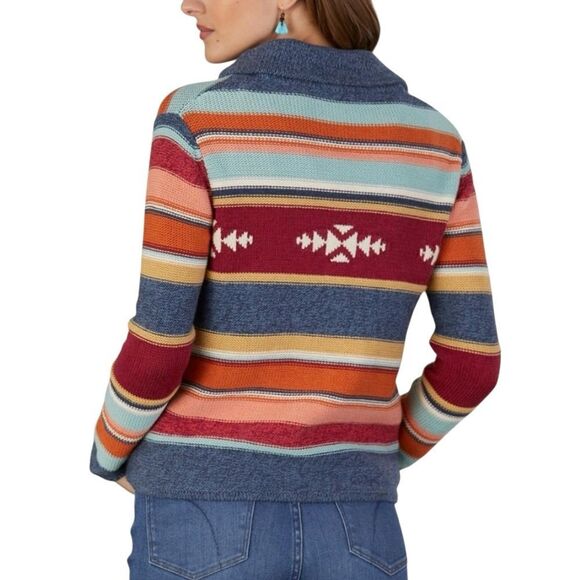 Pendleton Multi Stripe Shawl Button Up Cardigan Women's Large - Picture 2 of 13